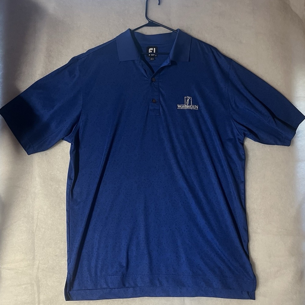 Footjoy Blue Floral Polo Golf Shirt Worthington Men's Size XL